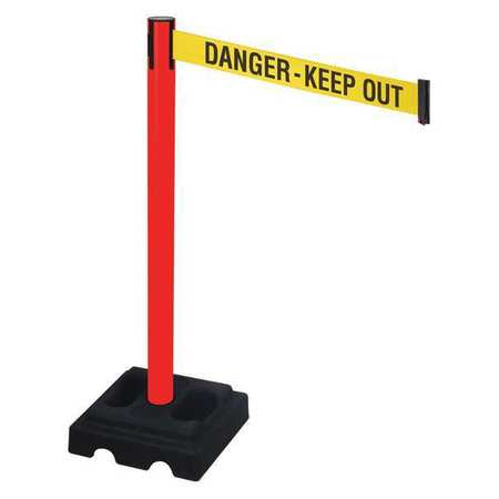 Barrier Post,ylw/blk Text,square,40in. H