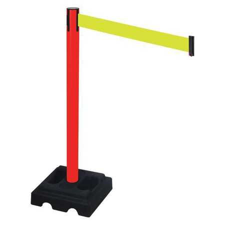 Barrier Post,black,10 Ft. Belt L,40in. H