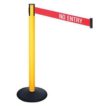 Barrier Post,red/white Belt Text,40in. H