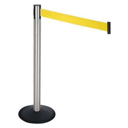 Barrier Post,satin Ss,yellow Belt (1 Uni