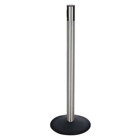 Belt Barrier Receiver Post,blk,ss,sloped