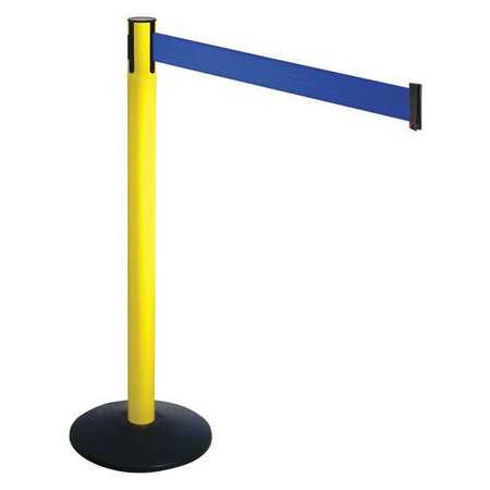 Barrier Post,blk,blue Belt,3 In. Belt W