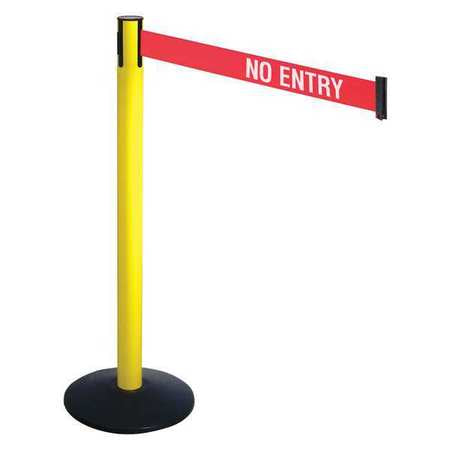 Barrier Post,black,3 In. Belt W,no Entry