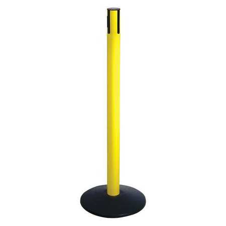 Belt Barrier Rcvr. Post,yellow,cast Iron