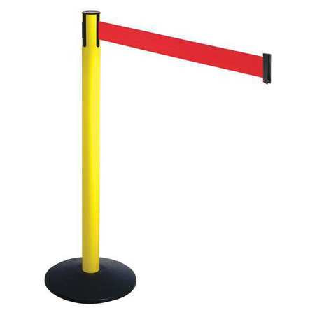 Barrier Post,black,red Belt,3 In. Belt W