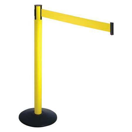 Barrier Post,black,ylw Belt,3 In. Belt W