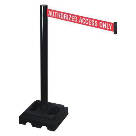 Barrier Post,blk,3in Belt W,10ft. Belt L