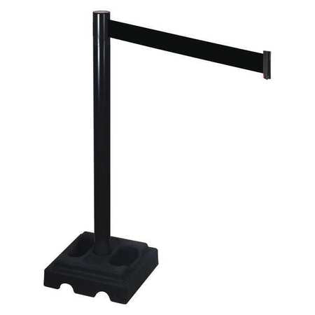 Barrier Post,black,blk Belt,10ft Belt L