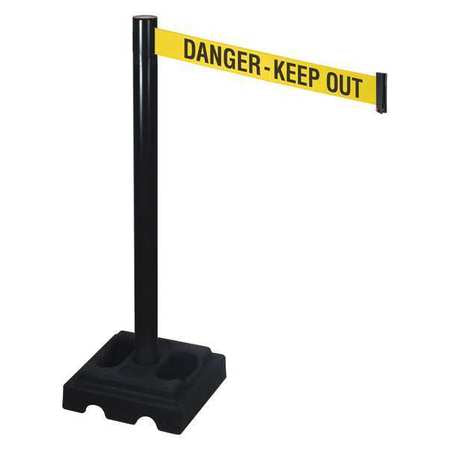 Barrier Post,black,yellow/black Text (1