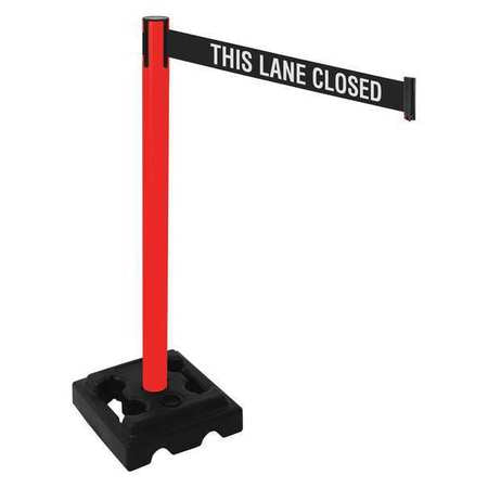 Barrier Post,blk/white Belt,hdpe,40in. H