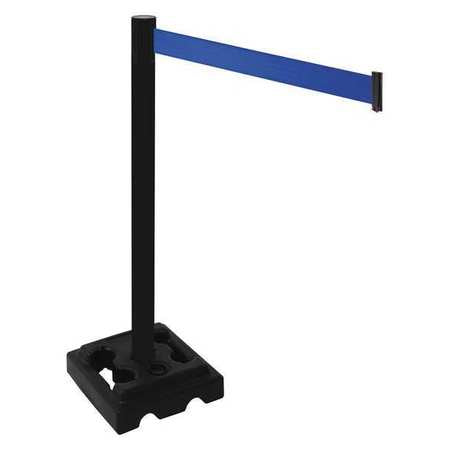 Barrier Post,pvc Post,blk,blue Belt,hdpe