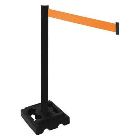 Barrier Post,blk,orange Belt,10ft Belt L