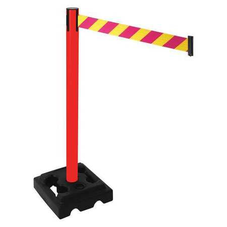 Barrier Post,magenta/yellow Belt,hdpe (1