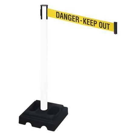 Barrier Post,ylw/blk Text,square,40in. H