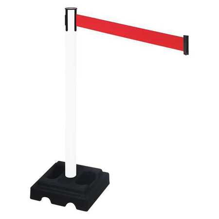 Barrier Post,blk,red Belt,10 Ft. Belt L