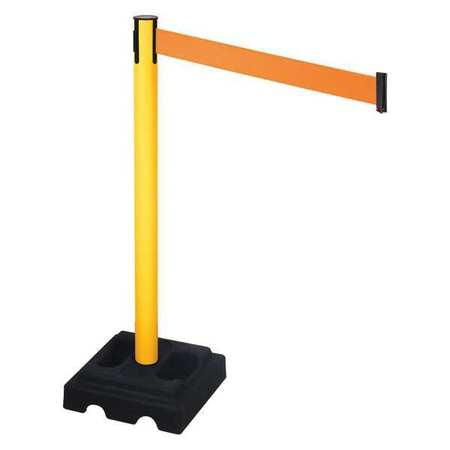 Barrier Post,blk,orange Belt,10ft Belt L