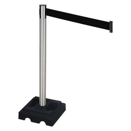 Barrier Post,satin Ss,black Belt (1 Unit