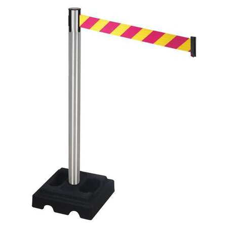 Barrier Post,satin Ss,square,40in. H (1