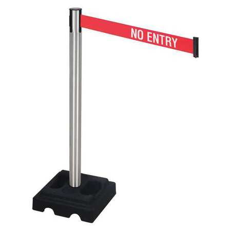 Barrier Post,satin Ss,no Entry,square (1