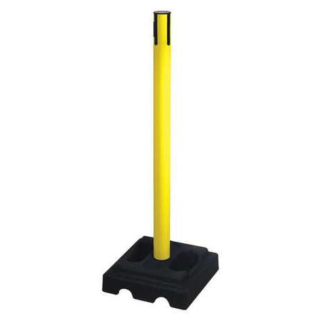 Belt Barrier Receiver Post,yellow,40" H