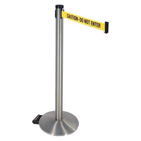 Barrier Post,ylw/black Text,2 In. Belt W