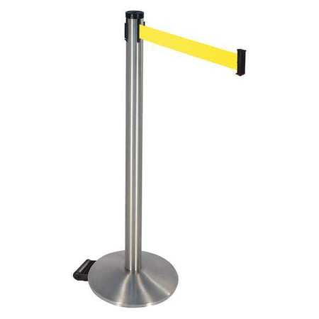 Barrier Post,yellow Belt,w/wheels,sloped