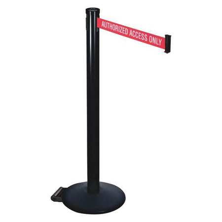 Barrier Post,black,red/white Belt Text (