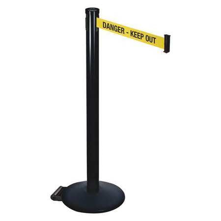 Barrier Post,ylw/black Text,2 In. Belt W