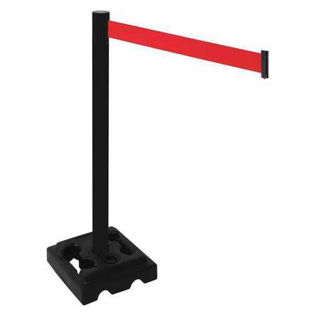 Barrier Post,blk,red Belt,10 Ft. Belt L