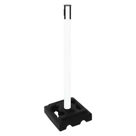 Belt Barrier Rcvr. Post,white,hdpe (1 Un