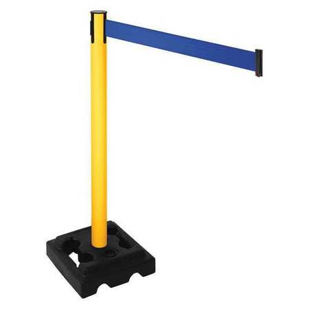 Barrier Post,blk,blue Belt,10 Ft. Belt L