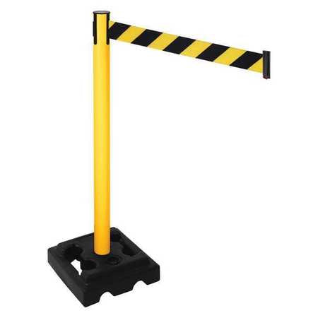 Barrier Post,black,black/ylw Belt,hdpe (