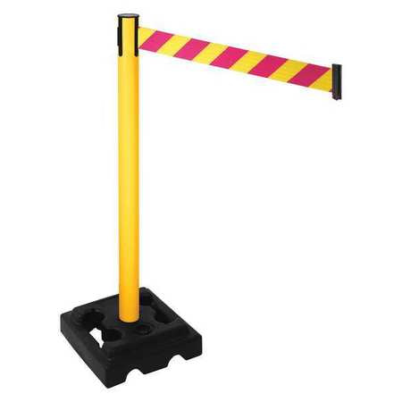 Barrier Post,black,magenta/ylw Belt,hdpe