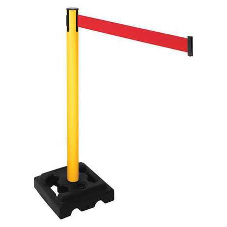 Barrier Post,blk,red Belt,10 Ft. Belt L