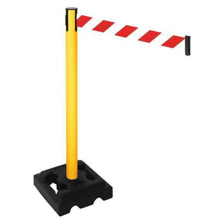 Barrier Post,black,red/white Belt,hdpe (