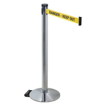 Barrier Post,gray,ylw/blk Txt,2in Belt W