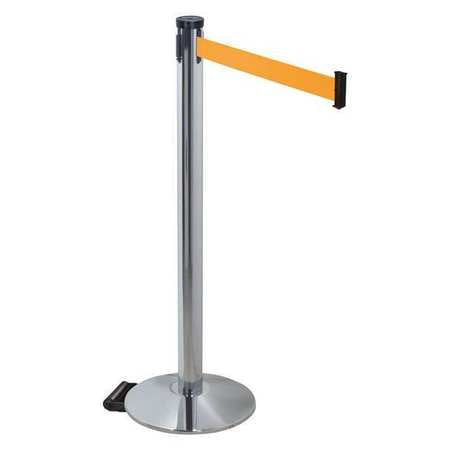 Barrier Post,gray,orange Belt,2in Belt W