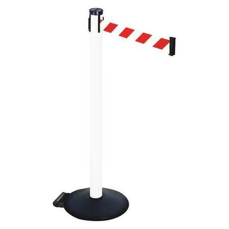 Barrier Post,red/white Belt,2 In. Belt W