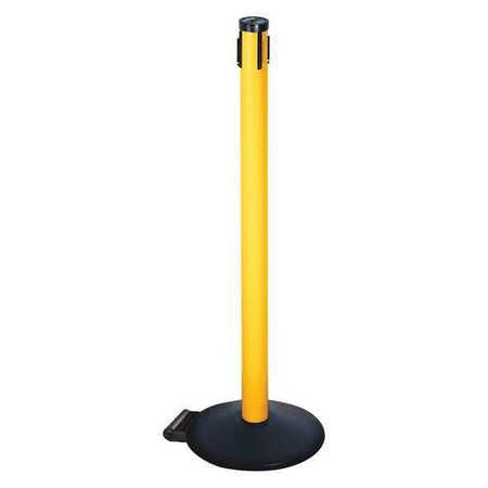 Belt Barrier Rcvr. Post,yellow,cast Iron