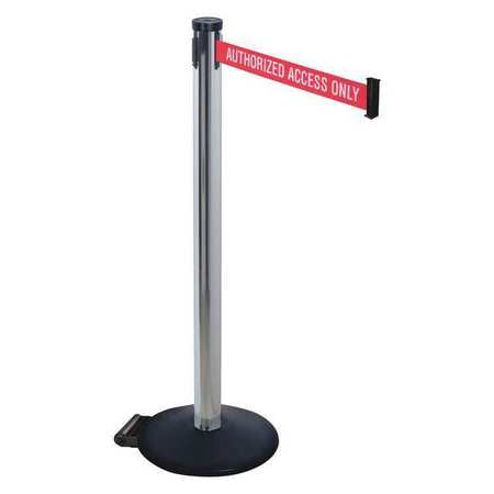 Barrier Post,black,red/white Belt Text (