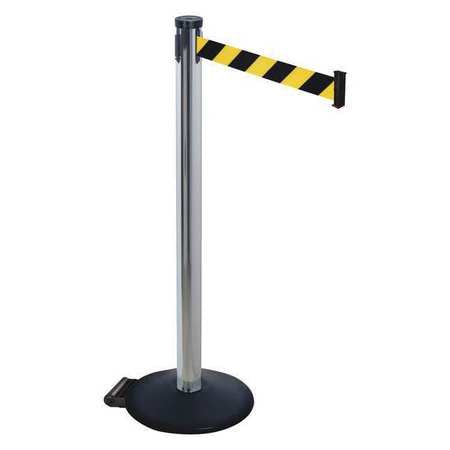 Barrier Post,black/ylw Belt,2 In. Belt W