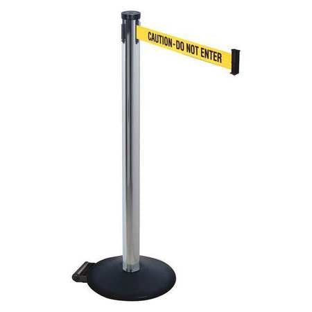 Barrier Post,ylw/black Text,2 In. Belt W