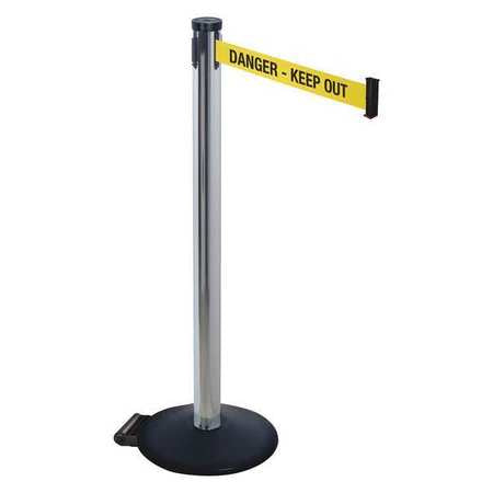 Barrier Post,ylw/black Text,2 In. Belt W