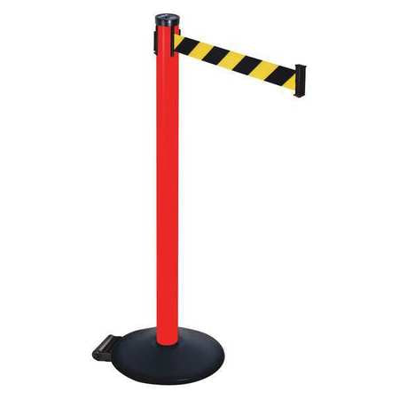 Barrier Post,black/ylw Belt,2 In. Belt W