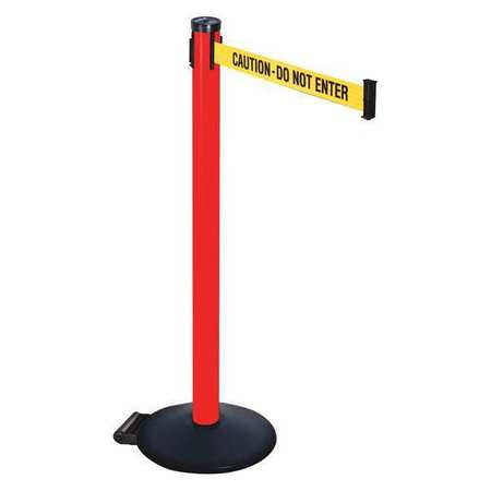 Barrier Post,ylw/black Text,2 In. Belt W