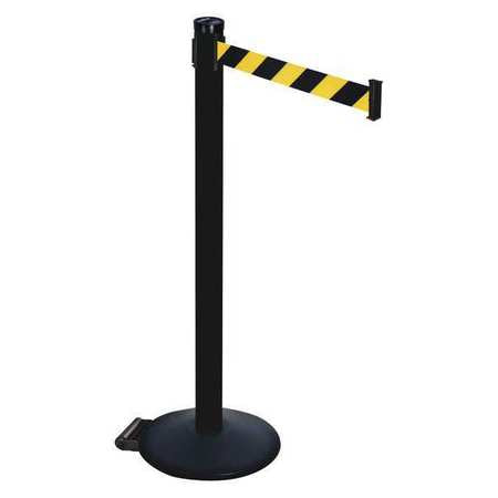 Barrier Post,black/ylw Belt,2 In. Belt W