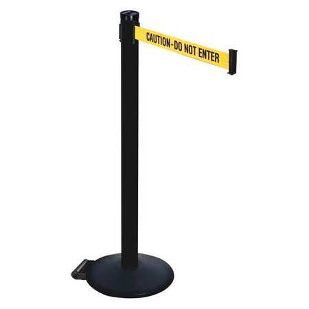 Barrier Post,ylw/black Text,2 In. Belt W