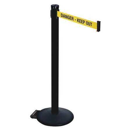 Barrier Post,ylw/black Text,2 In. Belt W