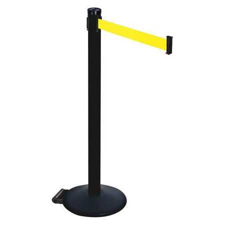 Barrier Post,2 In. Belt W,cast Iron Base