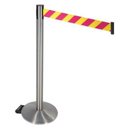 Barrier Post,satin Ss,magenta/ylw Belt (